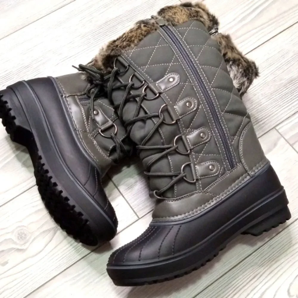 (S-PA291) DREAM PAIRS Women's  Calf Winter Snow Boots Sz 6